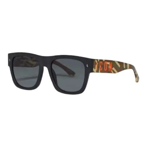 DSQUARED 2 Ацетат Квадратные Солнцезащитные Очки Унисекс Камуфляж Черный