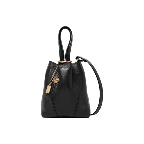 Chloe Коровья кожа Тоут Сумка Сумка для покупок Сумка Маленькая Женская Черная