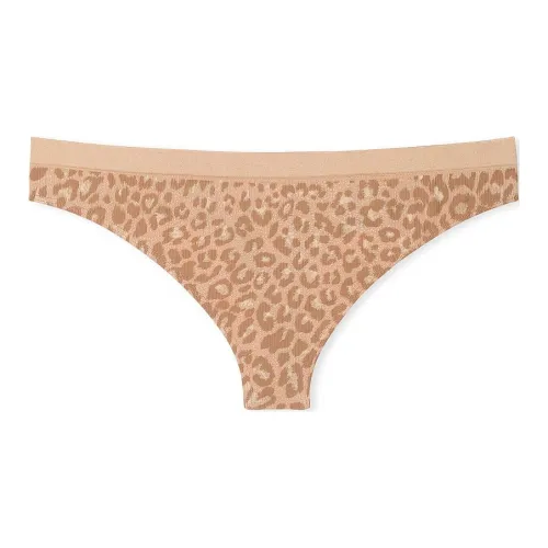 Victoria's Secret Бесшовный Стринг Пантика Пралине Леопард Женское нижнее белье 1 упаковка Коричневый Леопардовый принт
