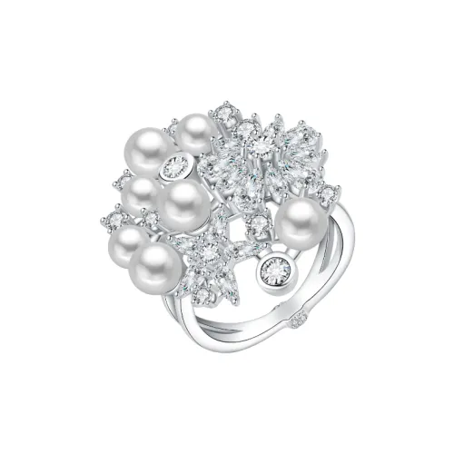 BABYBEI Shell Pearl Rings Women's
