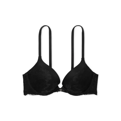 Victoria's Secret Центральная часть By PUSH Вверх Кружево Чашка Бюстгальтер Черный Бюстгальтер Женские Черный