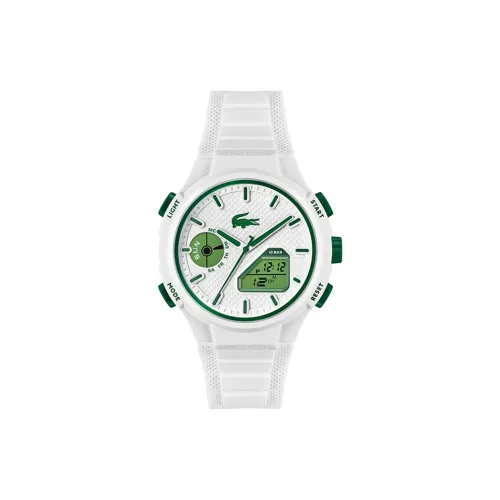 LACOSTE L 33 Collection Мужские наручные часы Кварцевый механизм Силиконовый ремешок Белый циферблат