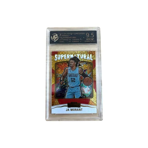 PANINI Морант Grizzlies SUPERNATURAL Особенная Карта Золотой логотип DISCO Рефракция Карта Игрока 9,5 очка