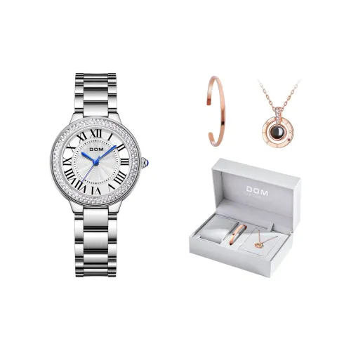 DOM Кварцевый механизм Часы Женские Белый циферблат