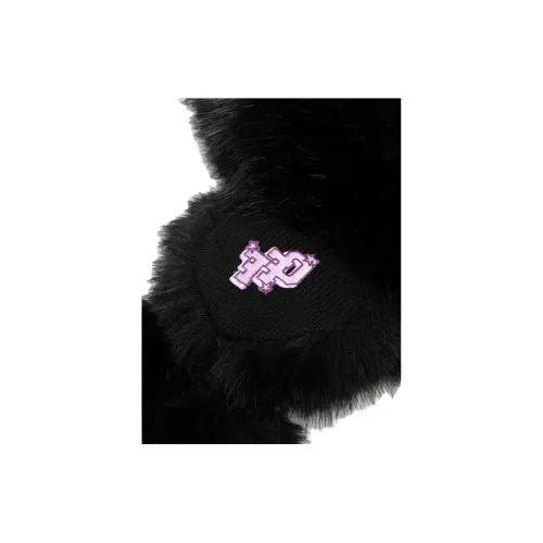 Off Белый Искусственный мех Шляпы Унисекс Черный