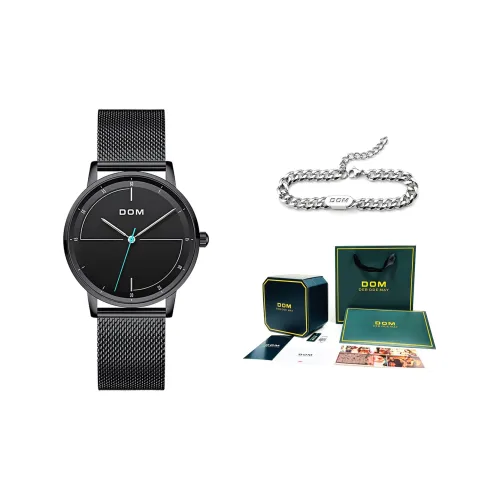 DOM Кварцевый механизм Часы Унисекс Белый циферблат