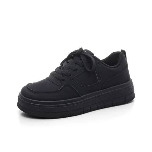 HUANQIU Устойчивые к истиранию противоскользящие низкие кеды для скейтбординга женские полностью черные