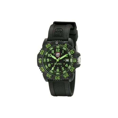 LUMINOX Кварцевый механизм Мужские часы Часы 44 мм Черный циферблат Резиновый ремешок