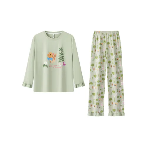 Gongdie X Disney Пижамный комплект Женские Зеленый