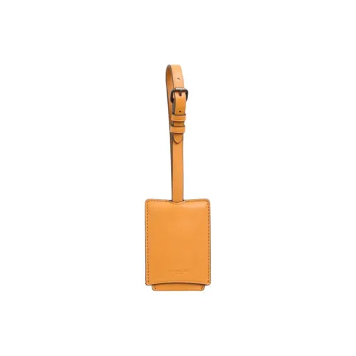COACH Утонченный Аксессуар для сумки из телячьей кожи Luggage Tag Amber