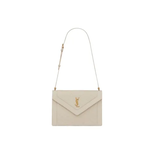 SAINT LAURENT Gaby Лоскутное шитье Овечья шкура Конверт Сумка Сумка через плечо Женская Белая Вино