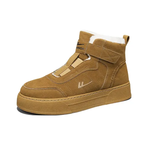 Warrior Термический Slip-Resistant и Устойчивый к Износу Высокий Топ Скейтборд Кроссовки Мужские Earth Желтый