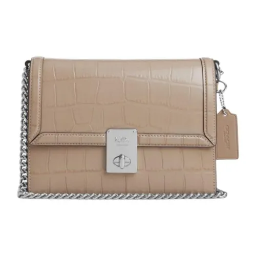 COACH Hutton Коровья кожа Сумка через плечо Маленькая Женская Каменный цвет