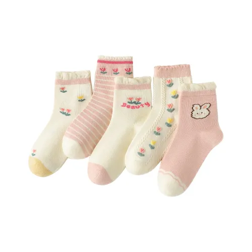 Lanza Носки Crew Женские 5 пар цветочный дизайн кролик