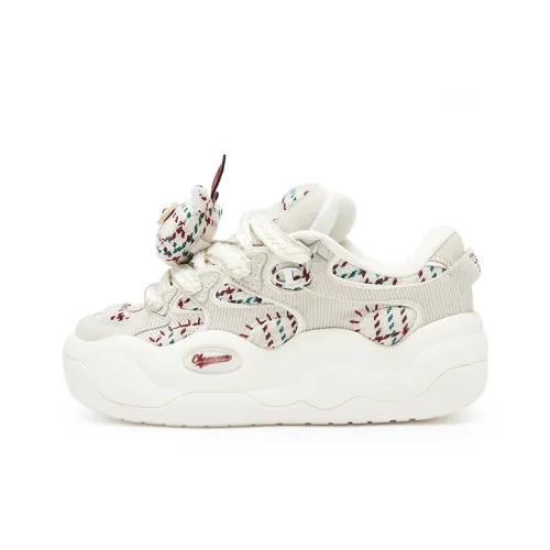 Champion Christmas Collection Cloud Demon Cloud Monster Skateboard Shoes Men's Oatmeal Milk White