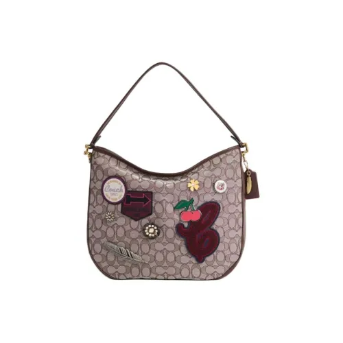 COACH Soft Tabby Кожа Сумка на плечо Женская Латунь с Дубом Рельефный