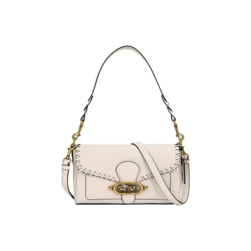 COACH Нефритовая кожа через плечо плечевая сумка средний размер женская белая