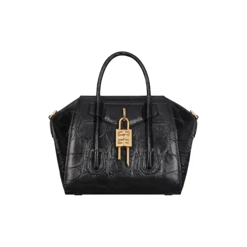 Givenchy Antigona Крокодиловый узор Тисненая Коровья кожа Сумка через плечо Сумка Мини Женская Черная