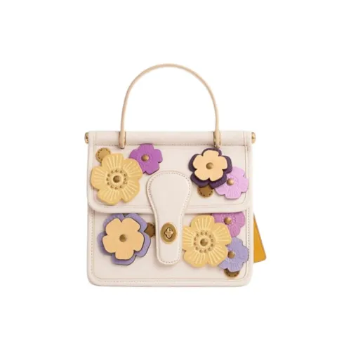 COACH WillisTop Ручка Перчаточная дубленая кожа Сумка через плечо Сумка Маленькая Унисекс Мел Белый