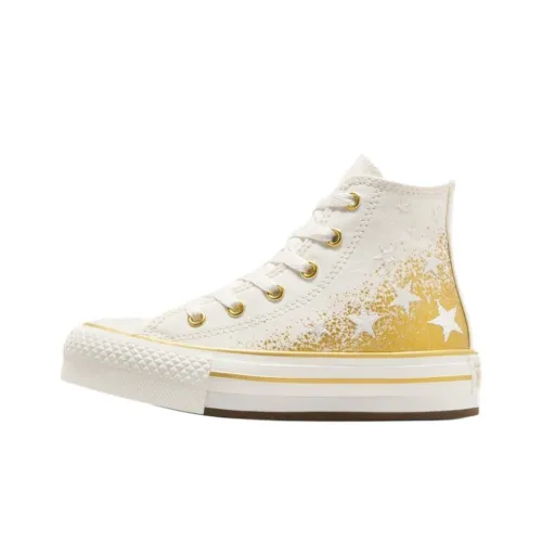 Конверс All Star High Топ Kids Кеды Белый Желтый Подростки