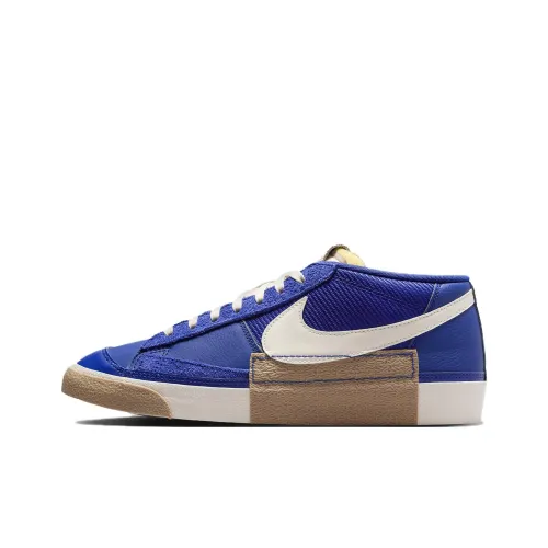 Nike Blazer Slip-Resistant Abrasion-Resistant Low-Top Skateboard Shoes Men's Blue White Найк Блэйзер Slip-Resistant Abrasion-Resistant Низкие Кроссовки для Скейтбординга Мужские Синие Белые