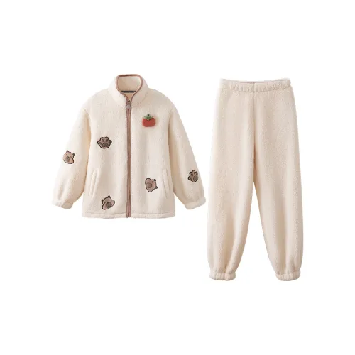 JINGYUN Пижамный комплект зимний женский белый