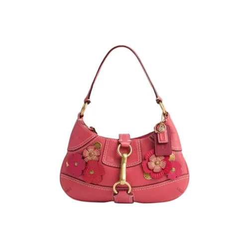 COACH Кожа Хобо Сумка Сумка Сумка через плечо Маленькая Женская Красная