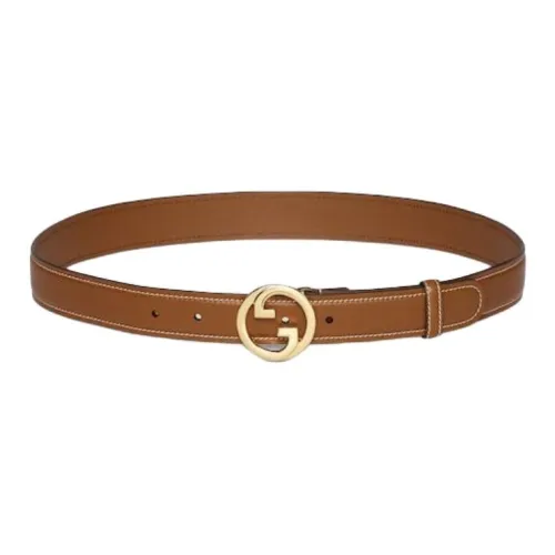 GUCCI Кожаные ремни Женские Коричневый Ширина 3 см