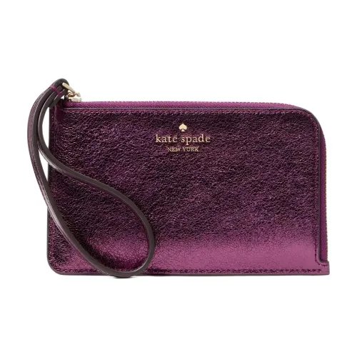 Kate Spade Lucy Металл Кожа Клатч Маленький Женский Черный Малиновый