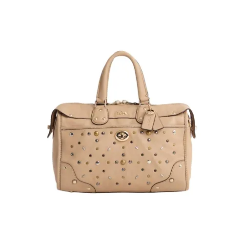 COACH Rhyder Кожа Сумка через плечо Сумка Большая Женская Светло-желтая