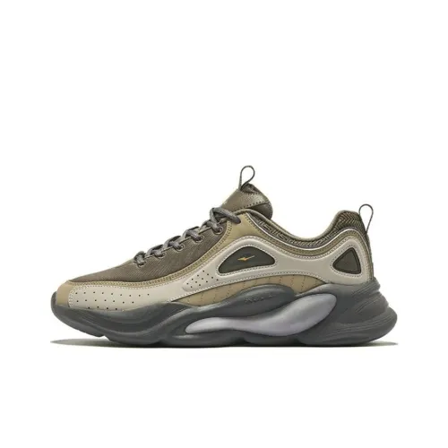 Erke Derivation Амортизация Износостойкий Низкий Топ Casual Мужской Зеленый Коричневый