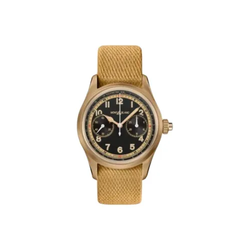 MONTBLANC Автоматический Механический Часы Мужские 42 мм Черный Циферблат Бронзовый Корпус Часы Ткань Ремешок