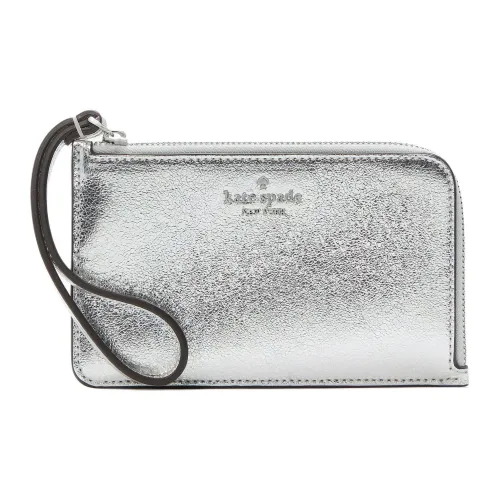 Kate Spade Lucy Металл Кожа Клатч Маленький Женские Серебристый