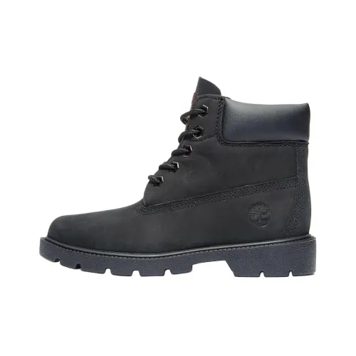 Timberland Детские кожаные сапоги High Top Черные Kids