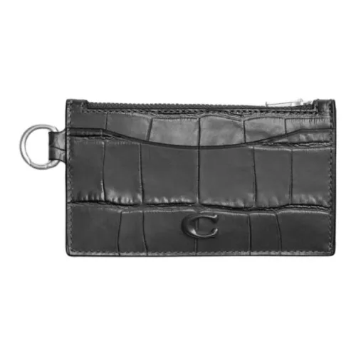 COACH Крокодил Тисненая кожа Держатель для карт Унисекс Уголь