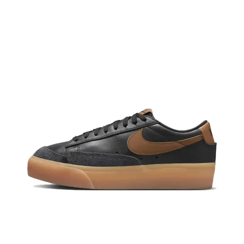 Nike Blazer Скейтборд Кроссовки Низкие Топ Черный/Резина Желтый Женские