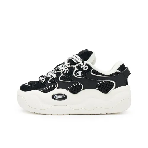 Champion Cloud Demon Cloud Monster Low Top Скейтборд Кроссовки Женские Черный Молочно-белый
