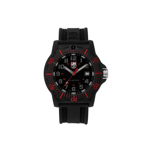LUMINOX Кварцевый механизм Мужские часы Часы 45 мм Черный циферблат Углеродное волокно Чехол для часов Резиновый ремешок