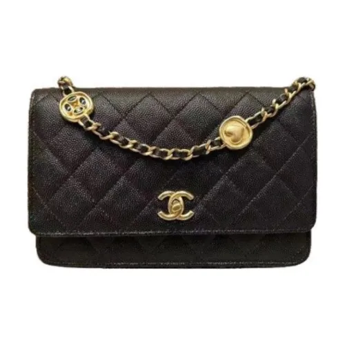 CHANEL WOC Зернистая текстура кожа кожа коровы сумка через плечо женская черная