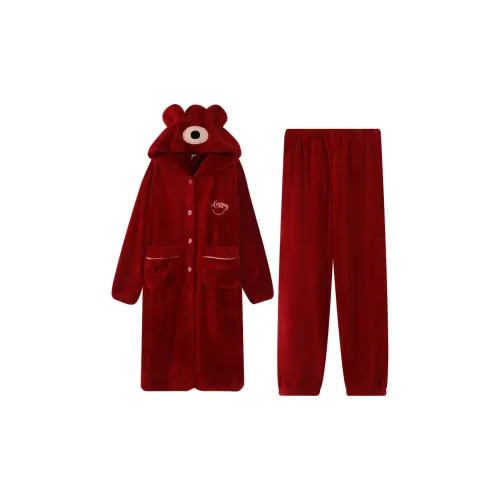 X QINGE Красный Мужской Халат для ванной