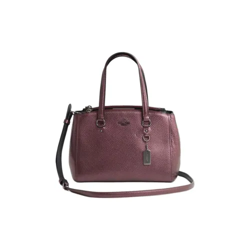 COACH Stanton Зернистая кожа личи кожа сумка через плечо сумка среднего размера женская бронза сплав вишневый цветок