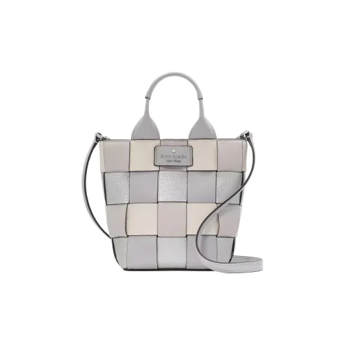 Kate Spade Litchi Grain Кожа Сумка-тоут Сумка для покупок Сумка через плечо Мини Сумка Женская Платиновый Серый