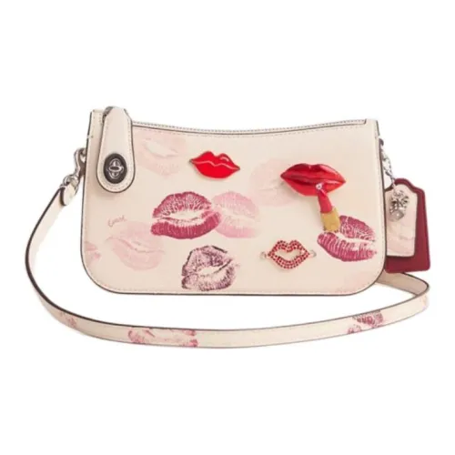 COACH Penn Кожа Сумка через плечо Сумка на плечо Женская Серебряный Меловый Разноцветный