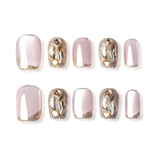 QUIET MOON Звезда и луна Галактический Перламутровый Искрящийся Сладкий стиль Осень и зима Handcrafted False Nail