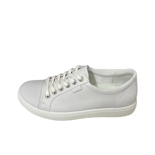 Ecco Soft 7 Slip Resistant Shock Absorbers с антиабразивными свойствами Низкие Кроссовки для скейтбординга Женские Белые