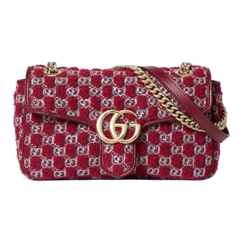 GUCCI Цветочный Твидовая Сумка через плечо Маленькая Женская Красная