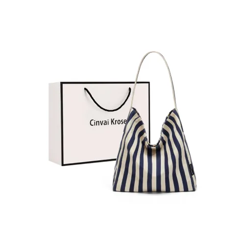 Simvay Clos Ткань Тоут Сумка Сумка для покупок Сумка на плечо Большая женская Сине-белые полоски