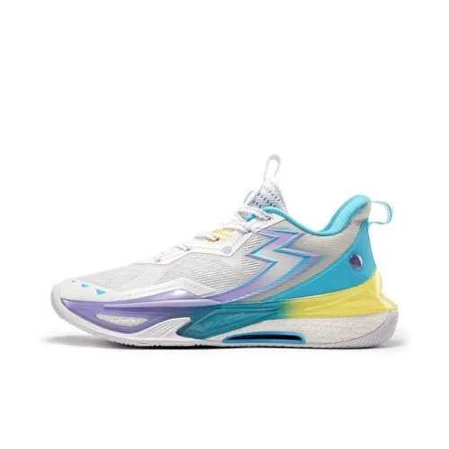 361°KIDS Амортизация Устойчивость к истиранию Поддержка отскока Низкий топ Детские баскетбольные кроссовки Белый Фиолетовый