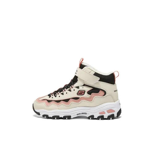 Skechers Kids Противоскользящие Термостойкие Высокие Повседневные Кроссовки Бежевые Детские