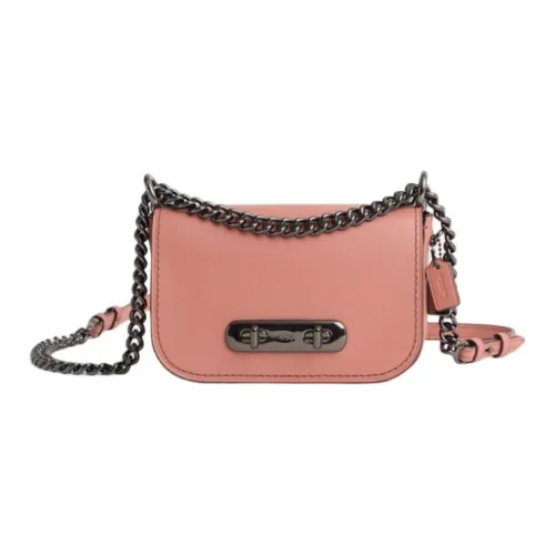 COACH Swagger Кожа Сумка через плечо Маленькая Женская Персиково-розовая
